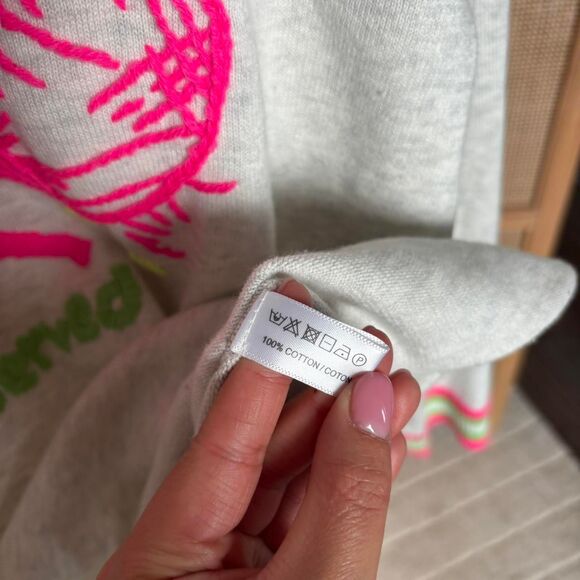 Lisa Todd pink tennis sweater overserved embroidery crewneck size medium - Picture 5 of 6